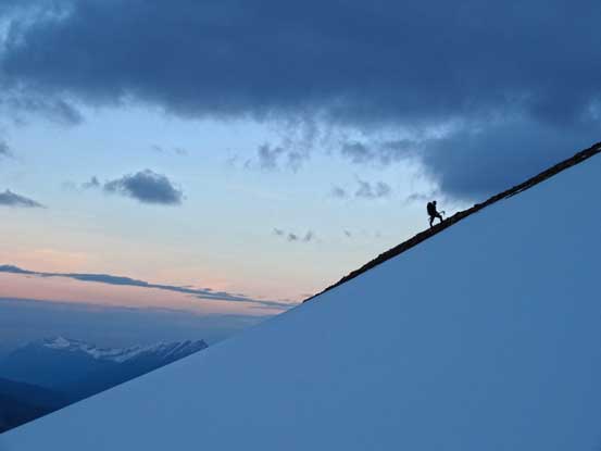 Me ascending the typical slope. Photo by Doug Lutz