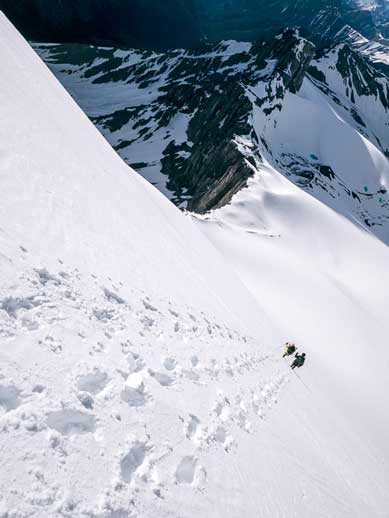 Ben and I descending the face. Photo by Vern