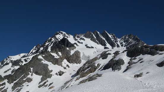 Looking back at our objective. What a beautiful mountain.