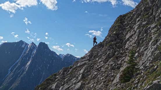 Brandon traversing around a corner