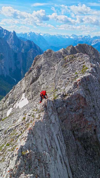 Brandon balancing on a narrow part