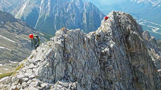 This section just above the crux was exposed