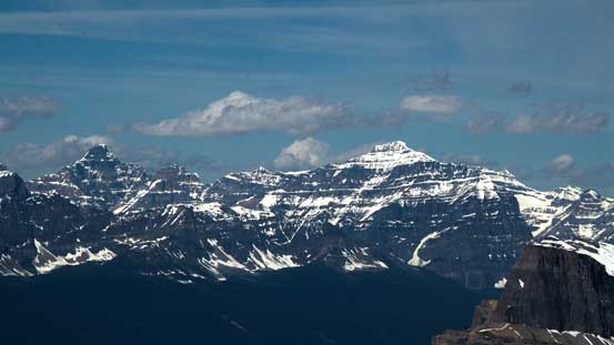 Hungabee Mountain and Mt. Temple