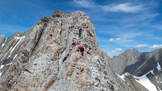 Starting to descend the ridge