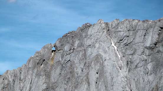 We spotted a rock window on a nearby peak
