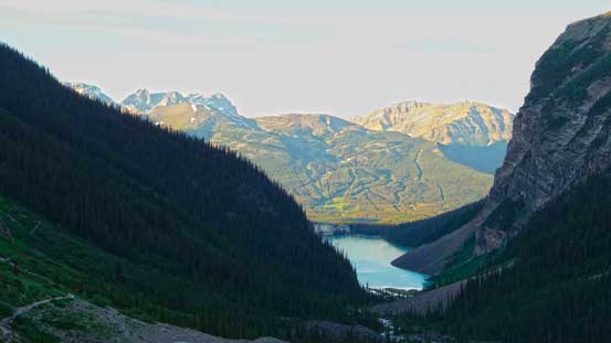 Looking back at Lake Louise and Skoki