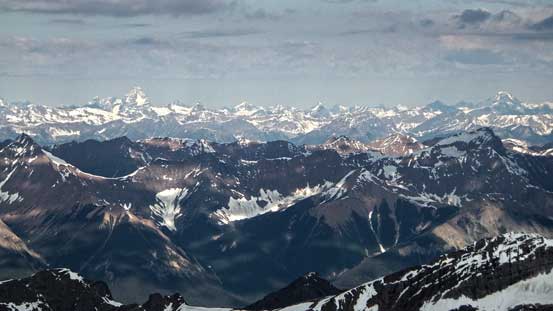 Mt. Sir Donald (left) and Mt. Rogers (right) dominates the skyline