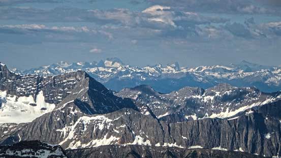 Way in the distance we could see the Bugaboos in the Purcells