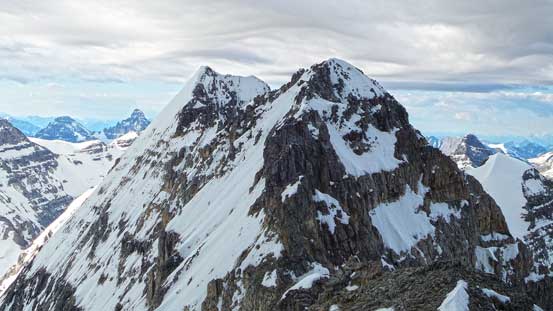 The intimidating connecting ridge to the main summit of Mt. Victoria