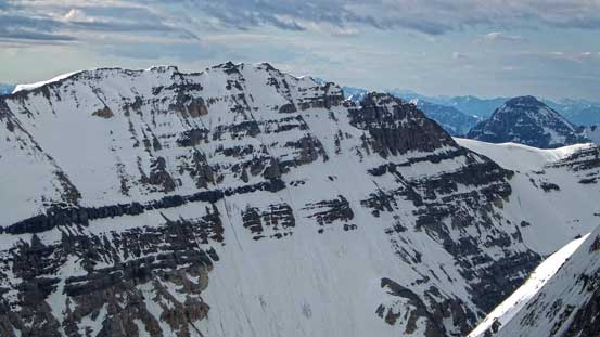 Mt. Lefroy, our objective for the next day. The route goes up the rightmost couloir