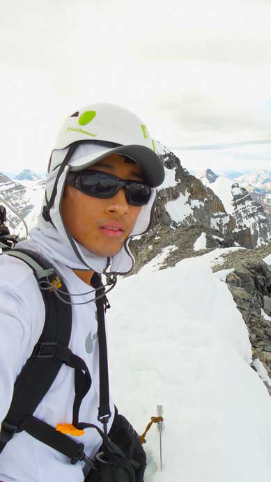 Me on the summit of North Victoria. Being the only person on the top I had to take a selfie