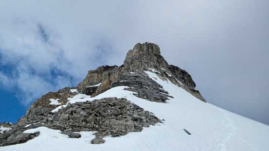 Looking back towards the 5.3 rock step that I bypassed. It doesn't look that bad from up close
