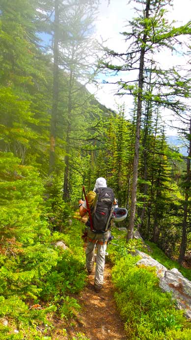 Hiking down the climber's trail - very well maintained