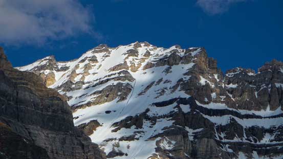 Zoom-in view of our objective, Mt. Lefroy