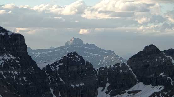 Smoky view towards Mt. Hector, thank to the forest fire in David Thompson Country