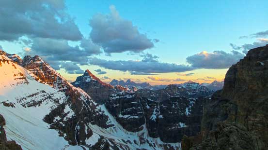 Now comes the sunset view. Mt. Goodsir in the distance