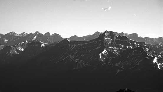 Mt. Hector in black-and-white