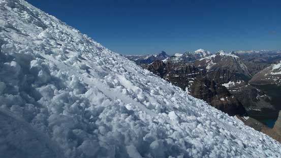 A ton of avalanche debris on the face