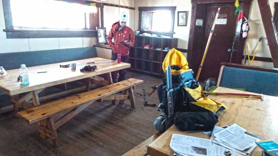 Ready to leave Abbot Hut. We'll be back here for Mt. Victoria