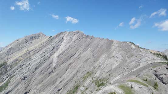 Looking back the connecting ridge to unnamed peak (peak 6)