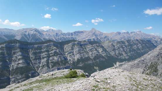 Mt. Fable pokes behind the long Exshaw Ridge