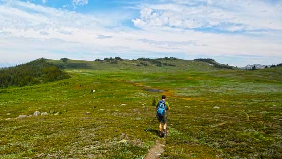 Eric hiking towards the summit