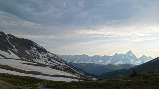 Looking towards the distant Sir Donald Range