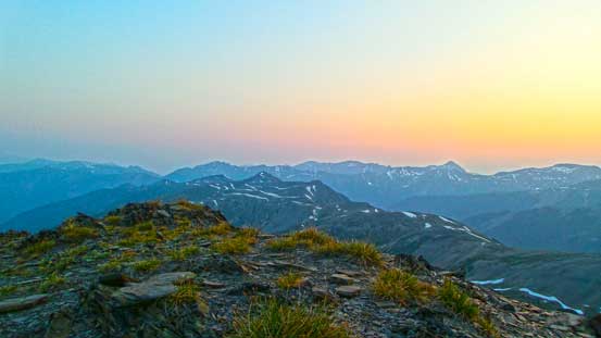 Morning colour above the typical BC mountain ranges