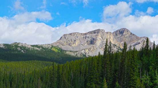 A zoomed-in view of Black Rock Mountain. Route goes up the left side