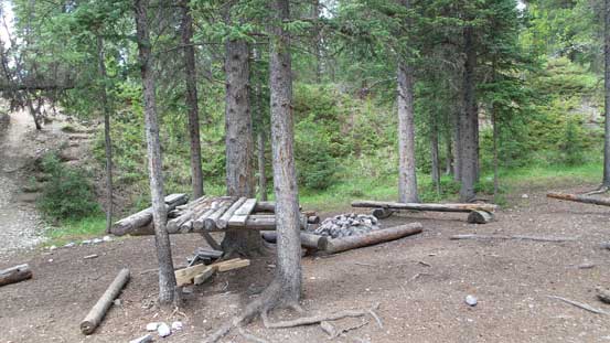 The campsite at the bottom of Black Rock Mountain trail
