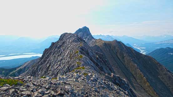 The connecting ridge to true summit