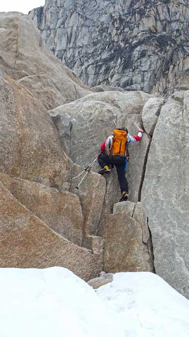 Ferenc ascending an interesting step on the approach