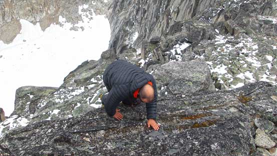Ben coming up the last few steps to the true summit
