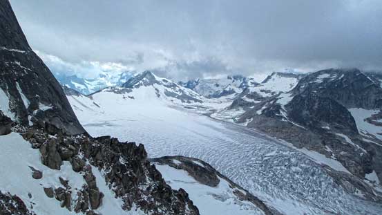 The clouds prevented us from seeing the Conrad Group, but we still got decent view of Vowell Glacier