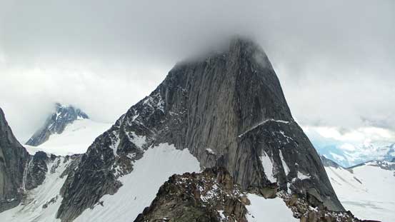 Bugaboo Spire will be our objective on the 2nd day - getting psyched! The left skyline ridge..
