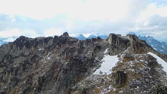 Looking back towards the long ridge on Crescent Spire - doesn't quite look like a spire from this angle...