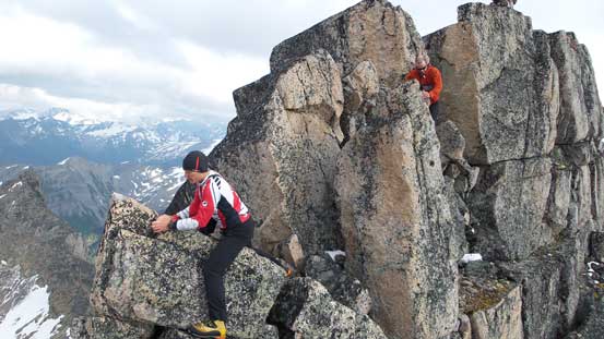 Descending the ridge