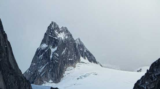 There looks to have a lot of fresh snow and ice on Pigeon Spire