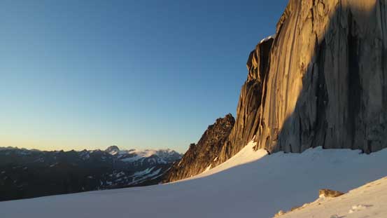 Another morning view from Crescent Glacier, just before the start of snow climbing