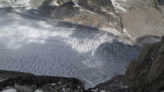 Looking down at Vowell Glacier