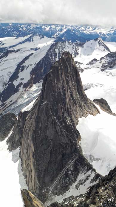 Snowpatch Spire. The easiest line, Snowpatch Route, is rated IV, 5.9, 17 pitches. If I have the skill to even just second this route within 2 years I'll be very happy.