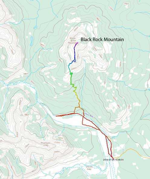 Black Rock Mountain scramble route