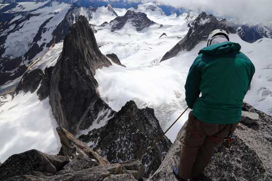 Me getting ready for the first rappel. Photo by Ben