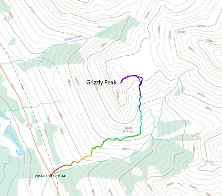 Grizzly Peak standard scramble route