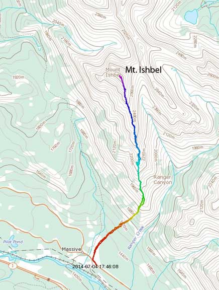 Mt. Ishbel standard scramble route