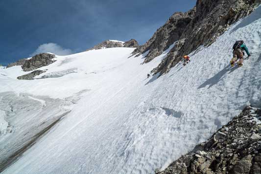 This photo shows me, Ben and Eric on the slope. Photo by Vern
