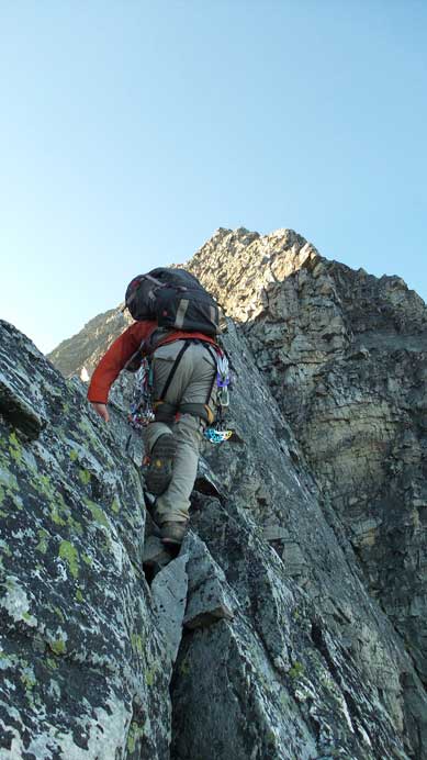Ben starting the ridge. 