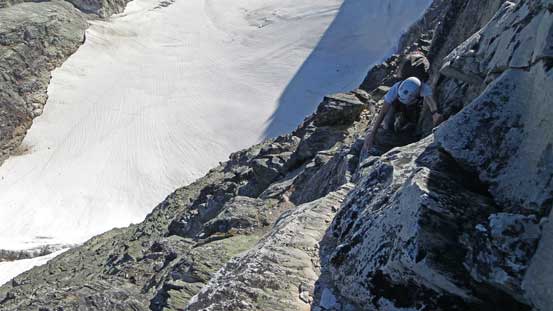 At places we had to traverse on the north side