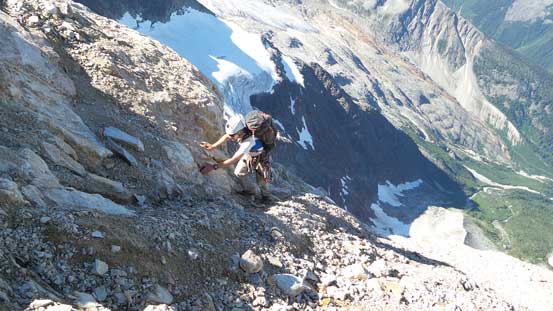 Ben negotiating the summit bypass route - loose and tedious