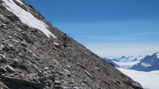Side-hill bashing across the white band
